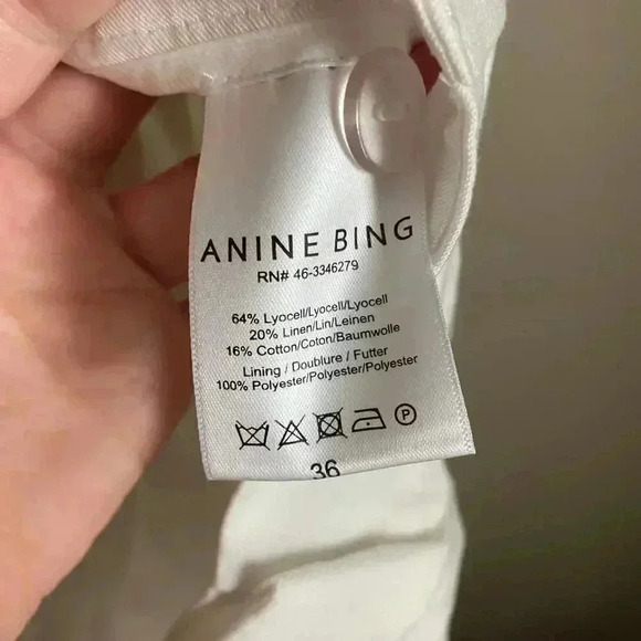 ANINE‎ BING Mila High Waisted Shorts White - Picture 8 of 12